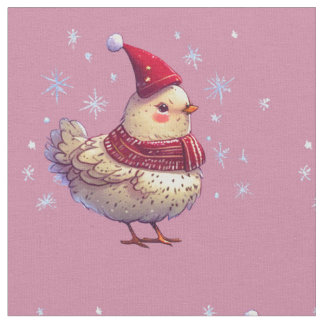 Chicken Christmas Fabric