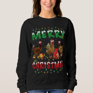 Chicken Christmas Fairy Lights Merry Xmas Chicken Sweatshirt