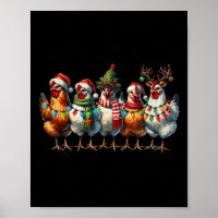 Chicken Christmas Lights Farm Animal Cute Xmas Hol