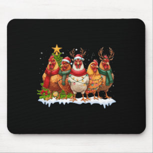 Chicken Christmas Lights Farm Animal Cute Xmas Men Mouse Mat
