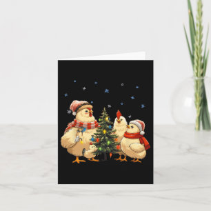 Chicken Christmas Lights Farm Animal Funny Xmas Me Card