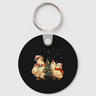 Chicken Christmas Lights Farm Animal Funny Xmas Me Key Ring