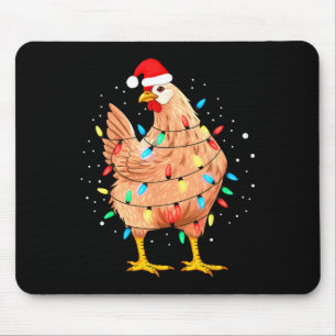 Chicken Christmas Lights Farm Animal Funny Xmas Me Mouse Mat