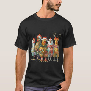 Chicken Christmas Lights Farm Animal Xmas Holiday T-Shirt