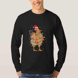 Chicken Christmas Lights Funny Chicken Lover Ugly  T-Shirt