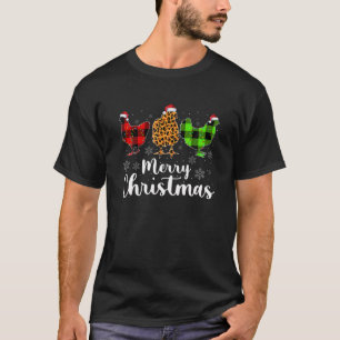 Chicken Christmas Lights Funny Chicken Lover Xmas T-Shirt