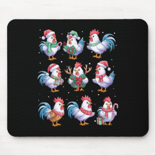 Chicken Christmas Lights Funny Chickens Lover Anim Mouse Mat