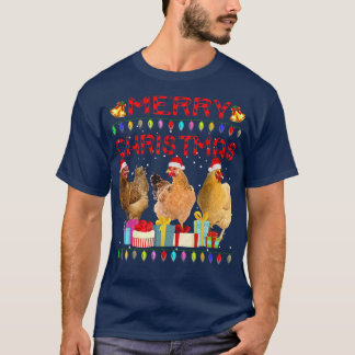 Chicken Christmas Lights Merry Xmas Chicken Funny  T-Shirt