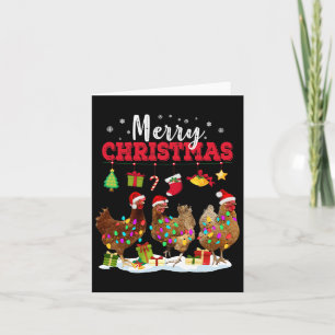 Chicken Christmas Lights Merry Xmas Family Matchin Card