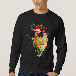 Chicken Christmas Lights Pajama Sweatshirt