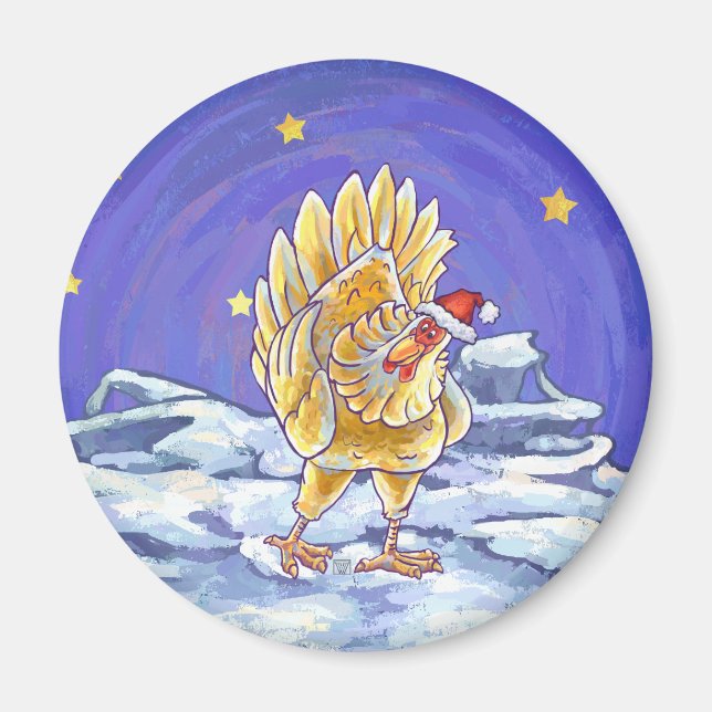 Chicken Christmas Magnet (Front)
