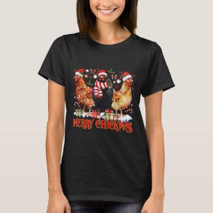 Chicken Christmas Merry Chickmas Santa Claus Hat F T-Shirt
