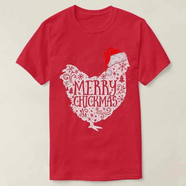 Chicken Christmas Merry Chickmas Santa Claus Hat F T-Shirt (Design Front)