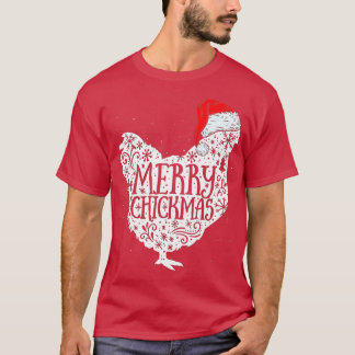 Chicken Christmas Merry Chickmas Santa Claus Hat F T-Shirt