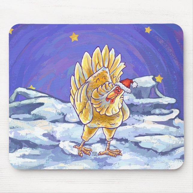 Chicken Christmas Mouse Mat (Front)
