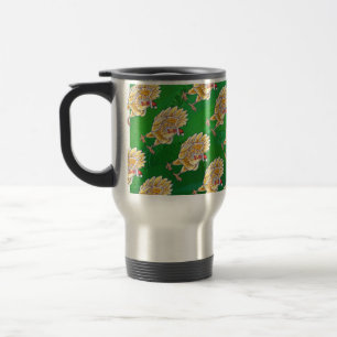 Chicken Christmas On Green Travel Mug