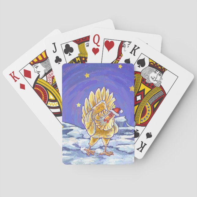 Chicken Christmas Playing Cards (Back)