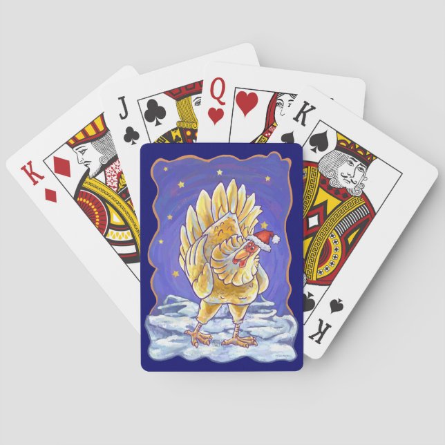 Chicken Christmas Playing Cards (Back)