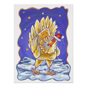 Chicken Christmas Poster