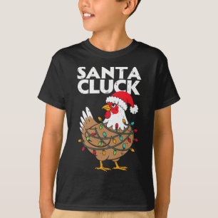 Chicken Christmas Santa Funny Holiday Men Women Ki T-Shirt