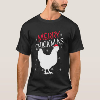 Chicken Christmas Santa Hat Merry Chickmas Chicken T-Shirt