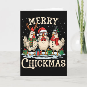 Chicken Christmas Santa Hat Merry Chickmas Xmas Fa Card