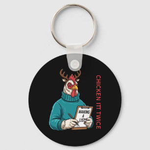 Chicken Christmas Shirt, Making A List Chicken It Key Ring