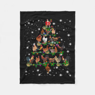 Chicken Christmas Tree Covered By Flashlight Fleece Blanket