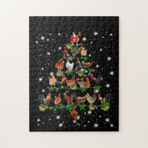 Chicken Christmas Tree Covered By Flashlight Jigsaw Puzzle