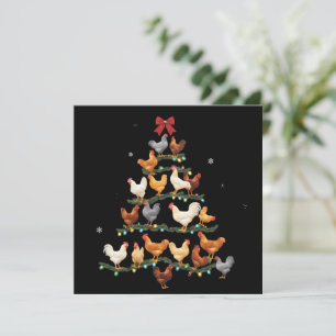 Chicken Christmas Tree Decor Xmas Chickens Lover Holiday Card