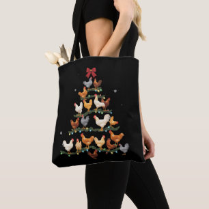 Chicken Christmas Tree Decor Xmas Chickens Lover Tote Bag