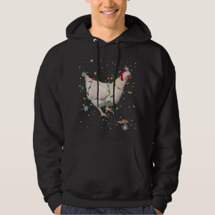 Chicken Christmas Tree Lights Funny Farmer Chicken Hoodie