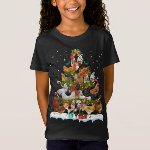 Chicken Christmas Tree Lights Funny Xmas Deco Chic T-Shirt