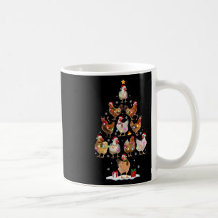 Chicken Christmas Tree Lights Santa Hat Funny Xmas Coffee Mug