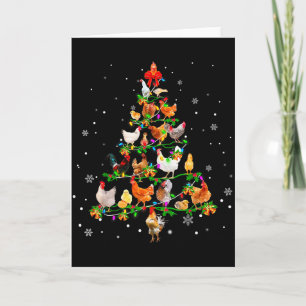 Chicken Christmas Tree Ornament Decor Xmas  Card