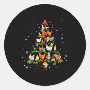 Chicken Christmas Tree Ornament Decor Xmas Classic Round Sticker