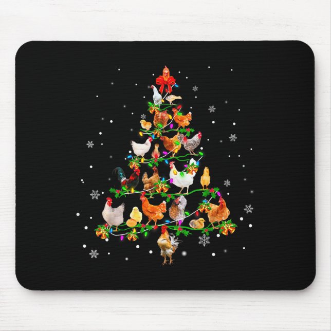 Chicken Christmas Tree Ornament Decor Xmas  Mouse Mat (Front)