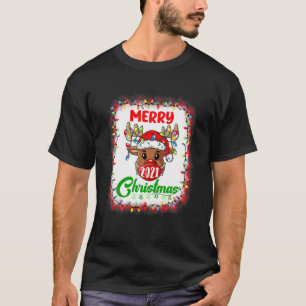 Chicken Christmas Tree Santa Hat Farmer Xmas Light T-Shirt