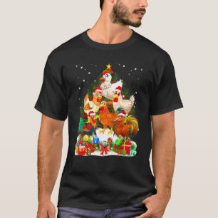 Chicken Christmas Tree Xmas T-Shirt