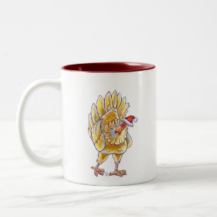 Chicken Christmas Two-Tone Coffee Mug