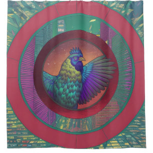 Chicken circle design shower curtain