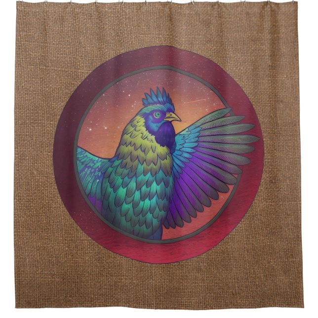 Chicken circle design shower curtain (Front)