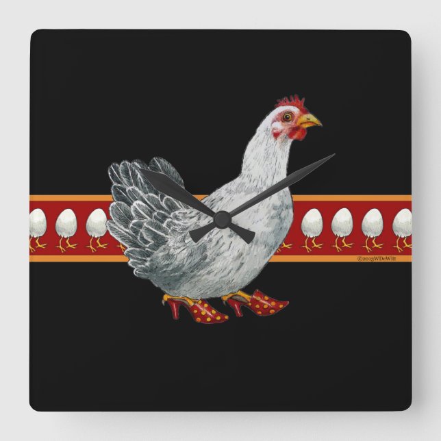 Chicken Clock (black) (Front)
