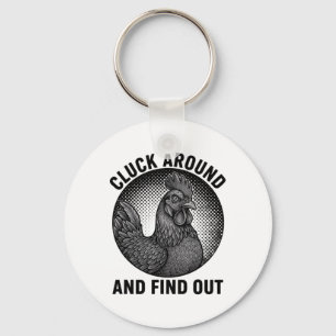 Chicken, Cluck Around Rooster Attitude Key Ring