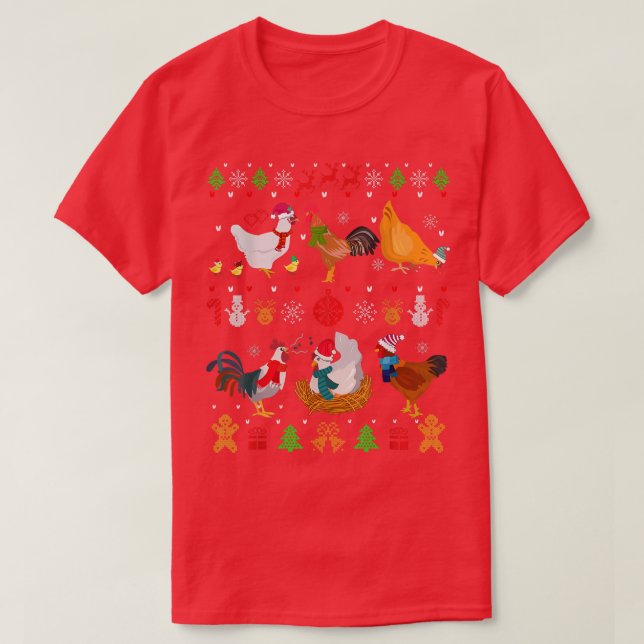 Chicken Collection Christmas Sweater Santa Chicken (Design Front)