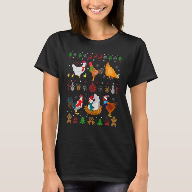 Chicken Collection Christmas Sweater Santa Chicken (Front)