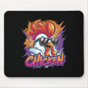 Chicken Cool Funny Hipster Sungles Rooster Mouse Mat