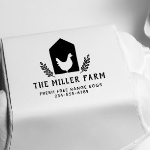 Chicken Coop Logo Custom Family Farm Egg Rubber Stamp