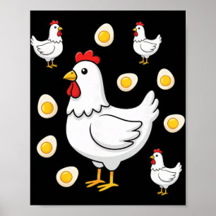 Chicken Coop Queen Hen With Little Hens And Sunny Poster