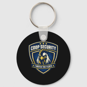 Chicken Coop Security Rooster Dge I Watch The Floc Key Ring